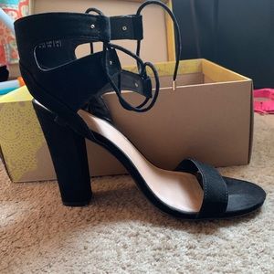 Black Ankle Strap Heels